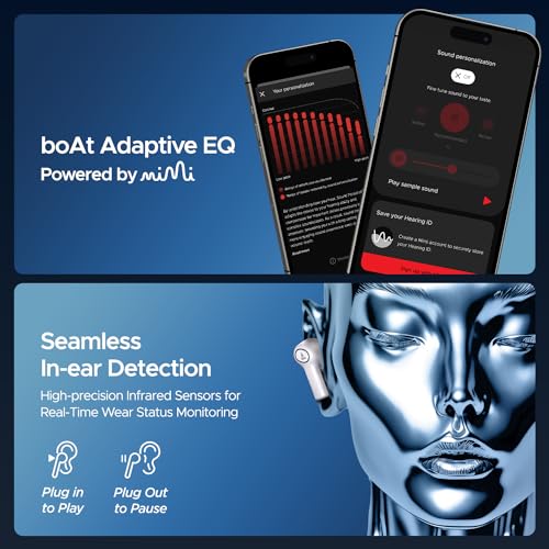 boAt Nirvana Ion ANC, Active Noise Cancellation(~32dB), 120Hrs Battery, App Support, Crystal Bionic Sound, 4Mics ENx, v5.3 Bluetooth Earbuds, TWS Ear Buds Wireless Earphones with mic (Quartz White)