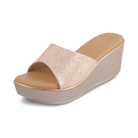 tresmode 239-SAMANTHA CHAMPAGN Women Dress Wedge Sandals EU/38 UK/5