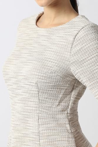 Van Heusen Women's Polyester Blend Modern Knee-Length Dress (VWCDCRGFG73840_Beige