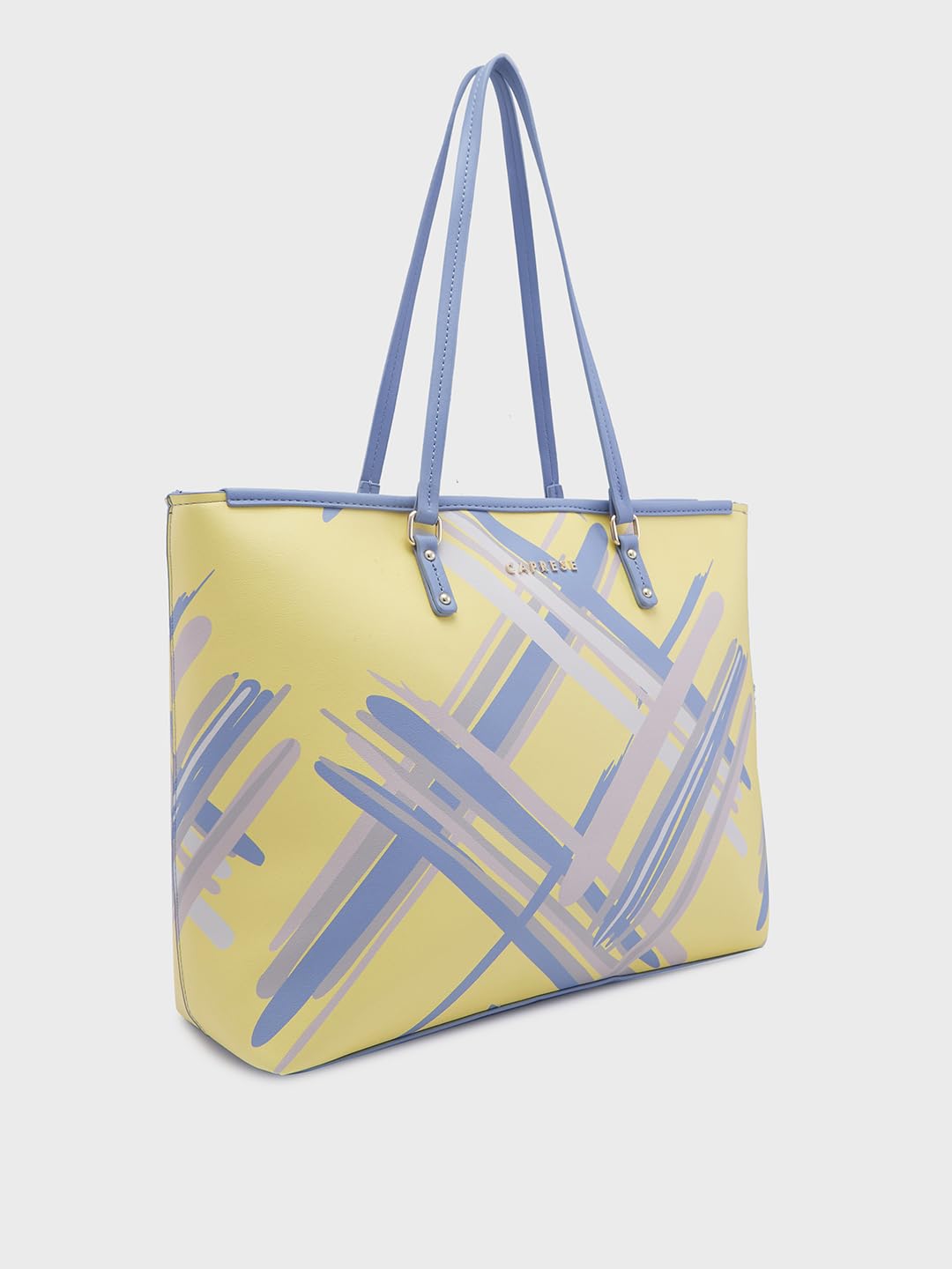 Caprese Renee Tote Large Yellow Bag for Women|Shoulder & Handheld Bag with Spacious Design, Multi-Compartment, Durable, Comfortable Straps for Work, Travel, Shopping & Daily Use