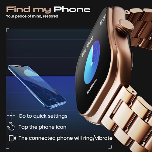 GOBOULT Trail Smartwatch 2.01" 3D Curved HD Display, BT Calling 5.3, 600 Nits Brightness, IP68, 190+ Watchfaces, 120+ Sports Modes, AI Voice Assistant, SpO2 Monitoring (Rose Gold)