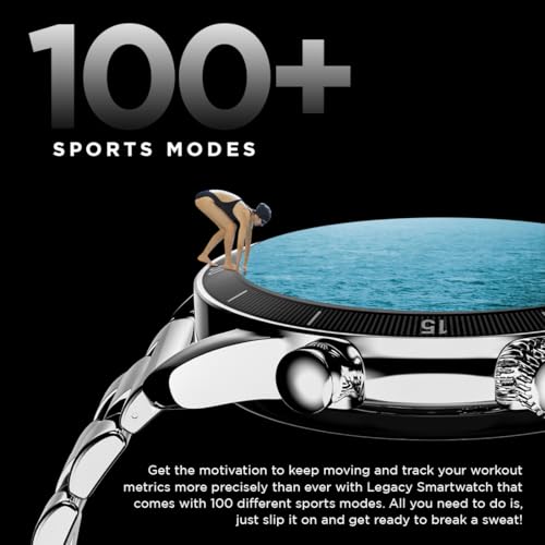 Fire-Boltt Legacy Luxury Smartwatch | 1.43" AMOLED Display with Always On | Bluetooth Calling & Voice Assistant | IP68 Water Resistant | Health & Fitness Tracker with 110+ Sports Modes (Black SS)