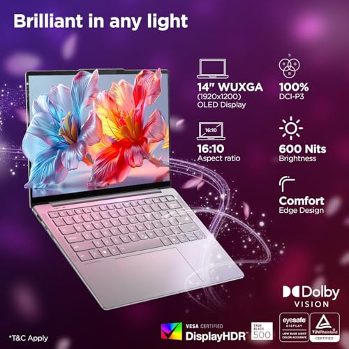 Lenovo Yoga Slim 7 Aura Edition Intel Core Ultra 7 258V,Copilot+ AI PC(32GB RAM/1TB SSD/14(35.5cm)/WUXGA OLED AI Now/47 Tops/Windows 11/Office Home 2024/1Yr ADP/Grey/1.19Kg), 83JX001MIN AI Laptop
