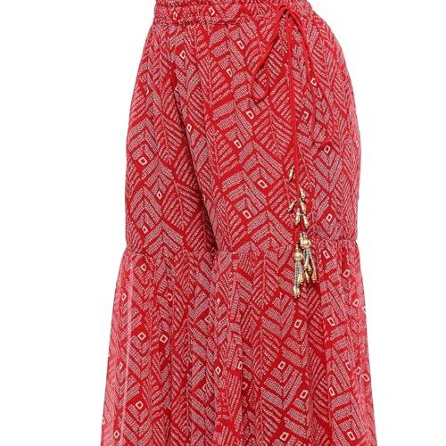 BIBA Women's Red Polyester Blend Straight Suit Set_38