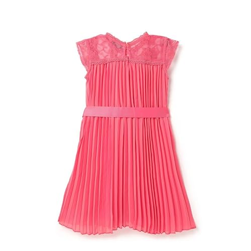 United Colors of Benetton Regular Fit Round Neck Lace Perma Pleat Dress