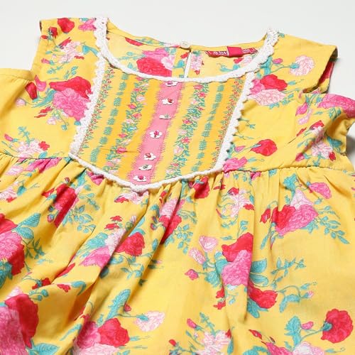 BIBA Girls PRINTED GATHERED KID(KWSPRING SONGS5919_YELLOW_11)