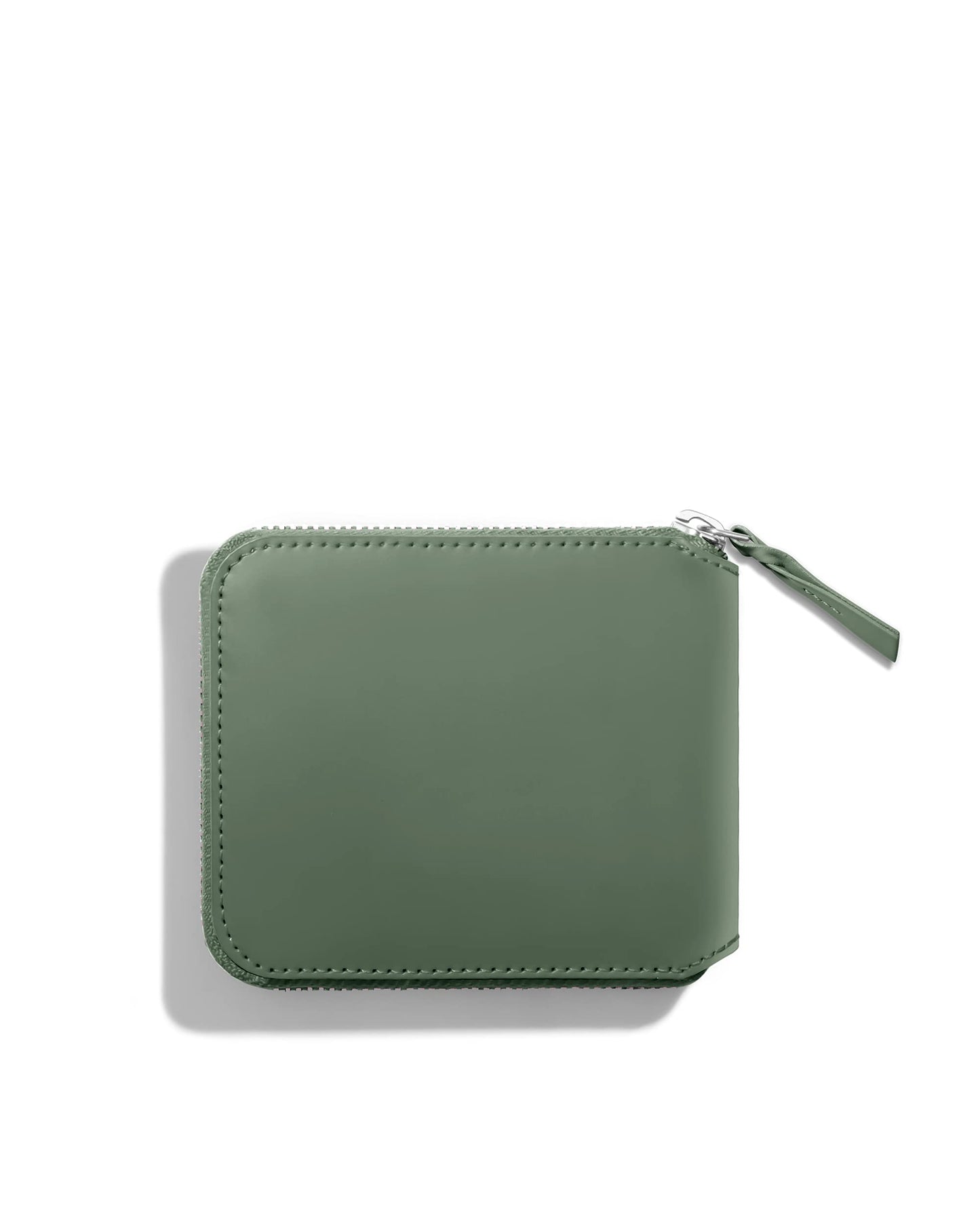 DailyObjects Sap Green Women's Zip Wallet | Made with Vegan Leather Material | Carefully Handcrafted | Holds up to 8 Cards | Slim & Easy to Fit in Pocket | Coin Pocket with Button Closure