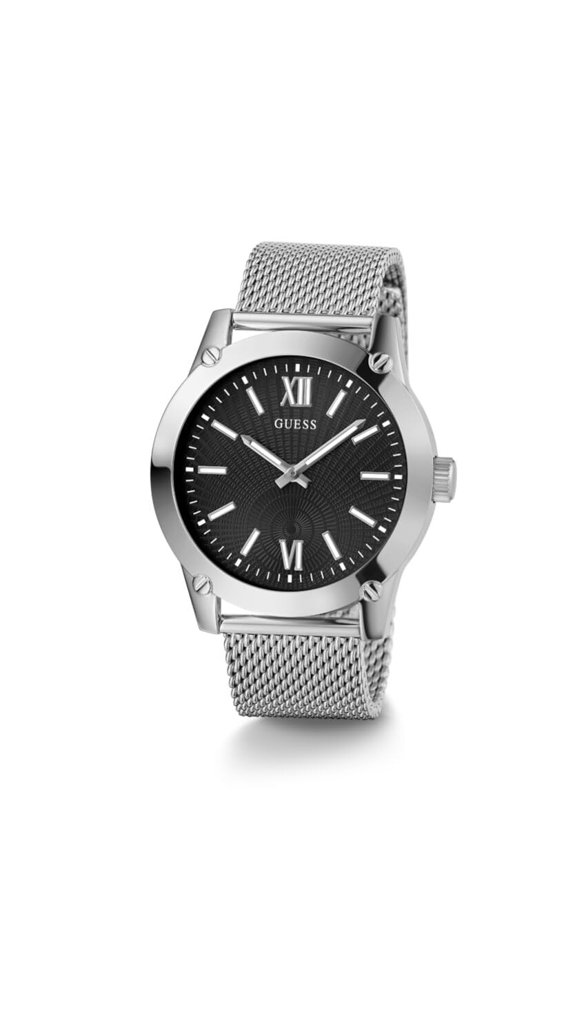 GUESS Stainless Steel Analog Black Dial Men's Watch-Gw0629G1