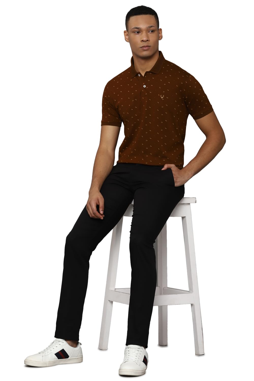 Allen Solly Men's Cotton Solid Regular Fit T Shirt (Askpcurgfl86912_Maroon L)