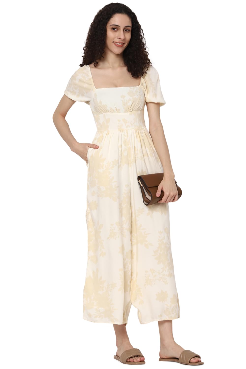 American Eagle Women's Viscose Modern Maxi Dress (WEC0397304106_Cream