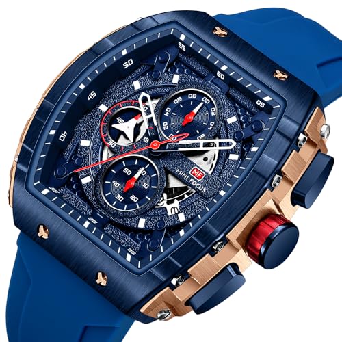 Mini Focus Men's Watch Fashion Sport Wrist Watches (Chronograph/Waterproof/Luminous/Calendar) Silicon Strap Quartz Watch for Men