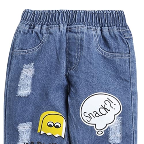 Hopscotch Boys Text Print Jeans In Blue Color for Ages 4-5 Years