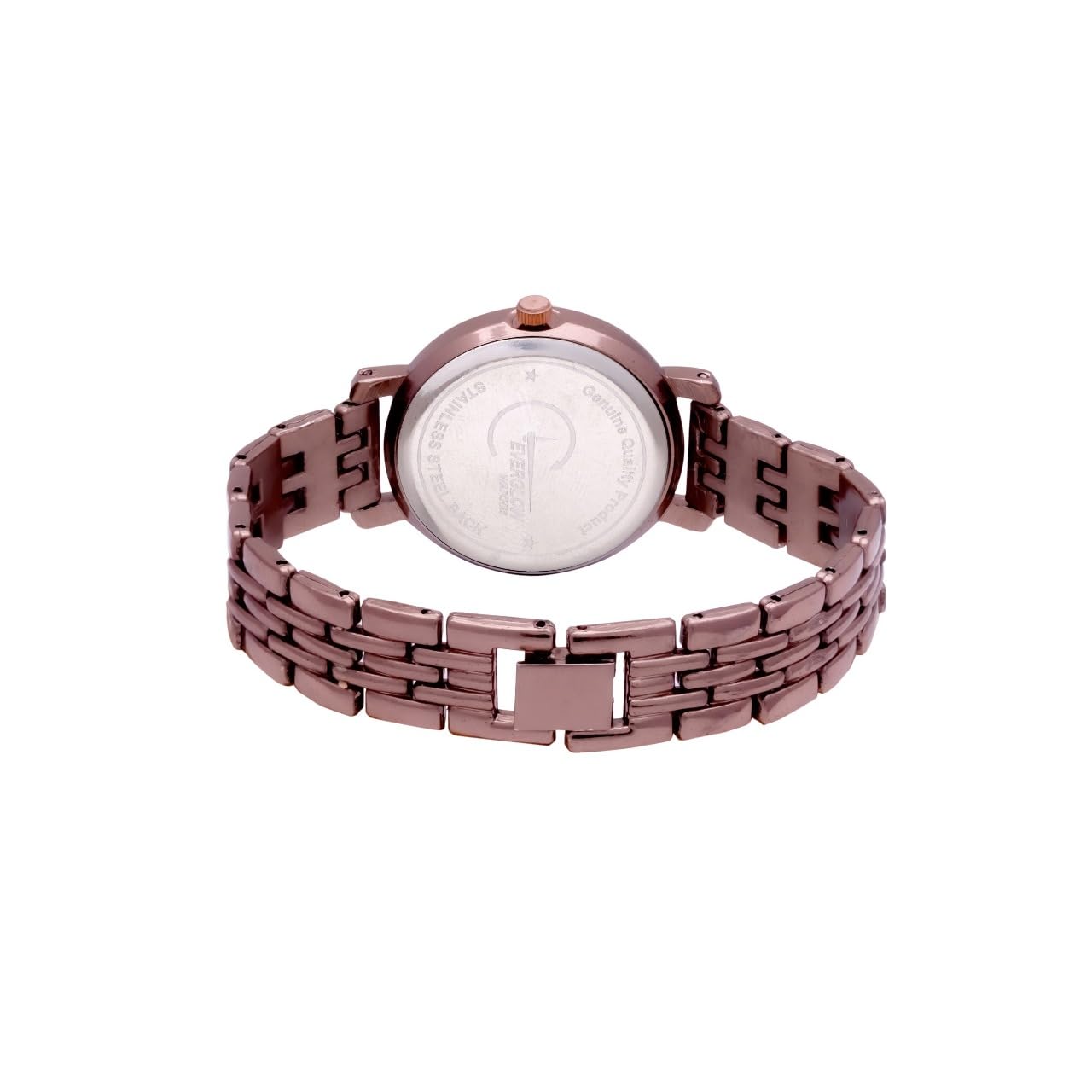 EVRGLOW Womens Analogue Stainless Steel Wrist Watches for Girls Women's Gift Watch with Roman Dial Rose Gold Colored Stylish Bracelet Strap Watch for Sister (MATT Brown)