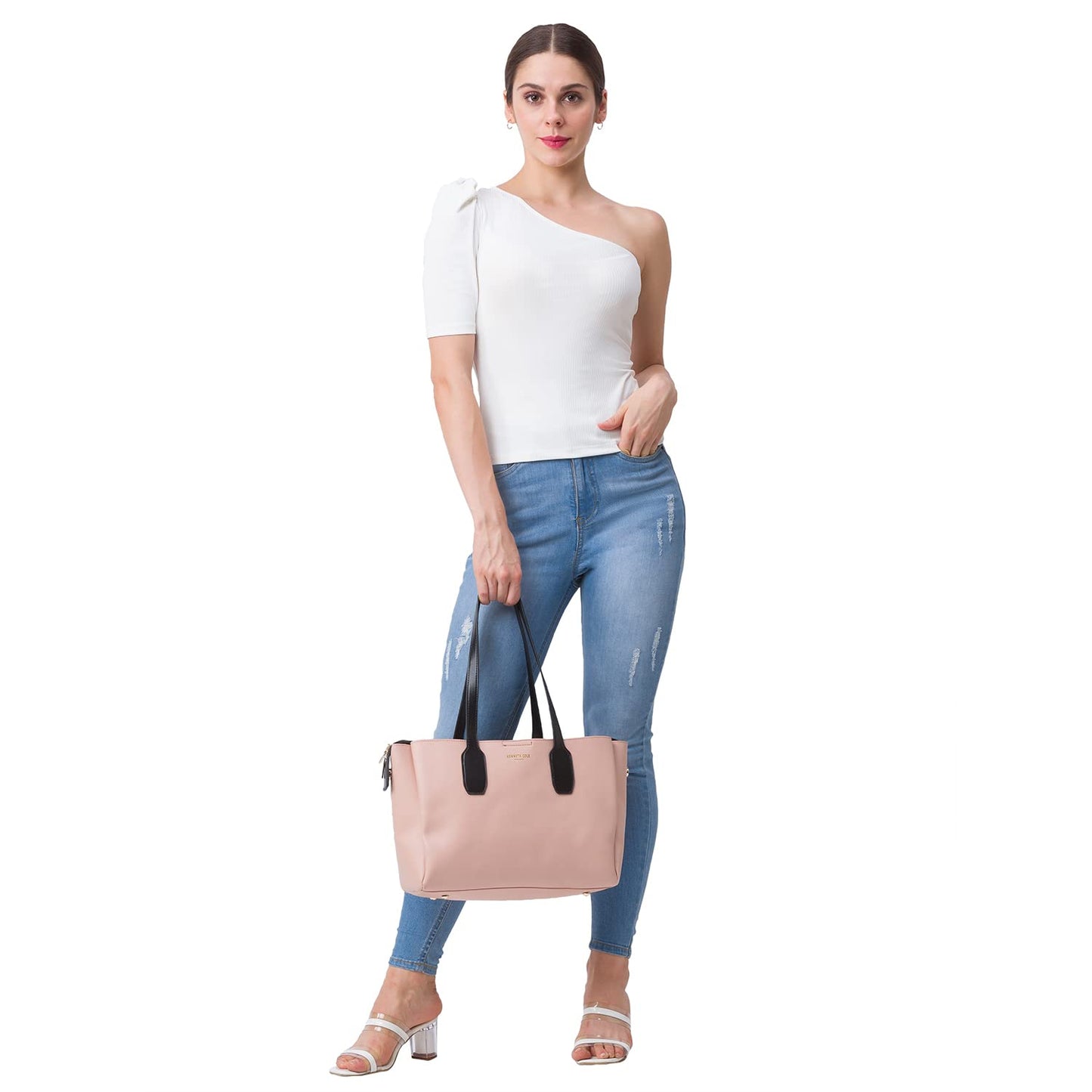 KENNETH COLE Women's Stylish Pink Casual Tote Bag