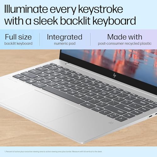 HP Pavilion Plus, Intel Core i5-1335U-13th Gen Laptop, (16GB LPDDR5x,512GB SSD),IPS, 300 nits, 14''(35.6cm) 2K,Win 11, M365 Basic(1yr), Office Home 24, Silver,1.38kg, 5MP Camera w/Shutter, ew0107TU