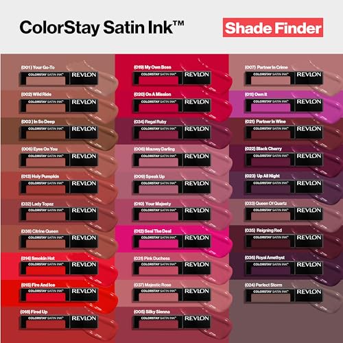 Revlon ColorStay Satin Ink Liquid Lipstick, Longwear Rich Lip Colors, Formulated with Black Currant Seed Oil, 008 Mauvey, Darling, 0.17 fl oz