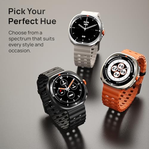Fire-Boltt Axiom Smart Watch 1.43" Super AMOLED Display, Health & Fitness Tracking, Always-On Screen, Wireless Charging, Rotating Crown, Bluetooth Calling, Metal Case Watch for Man & Woman - White