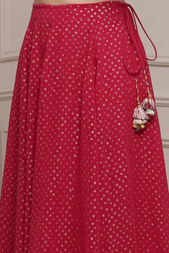 Biba Women Fuchsia Polyester Printed Lehenga Set_42