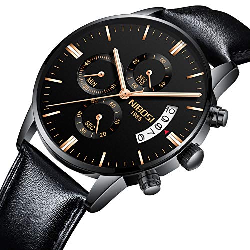 NIBOSI Chronograph Men's Watch (Black Dial Black Colored Strap)