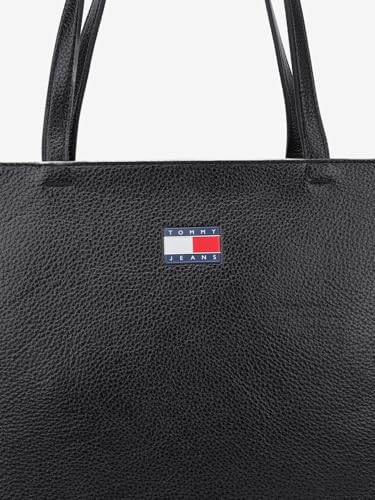 Tommy Hilfiger Solid Black Pu Tote Bag