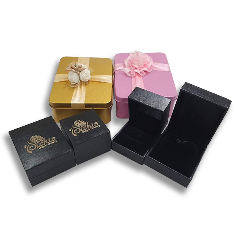 DISHIS 14KT White Gold Stud Earrings for Women