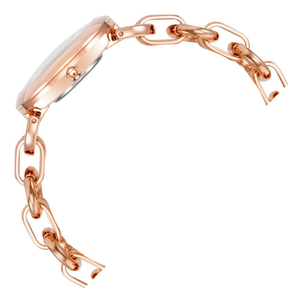 Anne Klein Quartz Analog Pink dial Metal Strap Watch for Women-AK4092BHRG