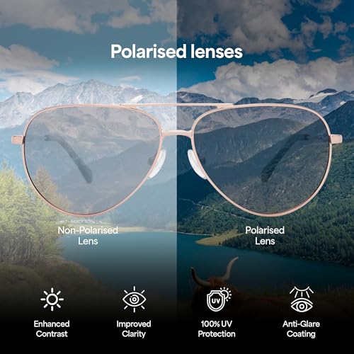 John Jacobs Full Rim Pilot Stylish & Premium Sunglasses | Polarized and 100% UV Protected | Men & Women | Medium | JJ S70015