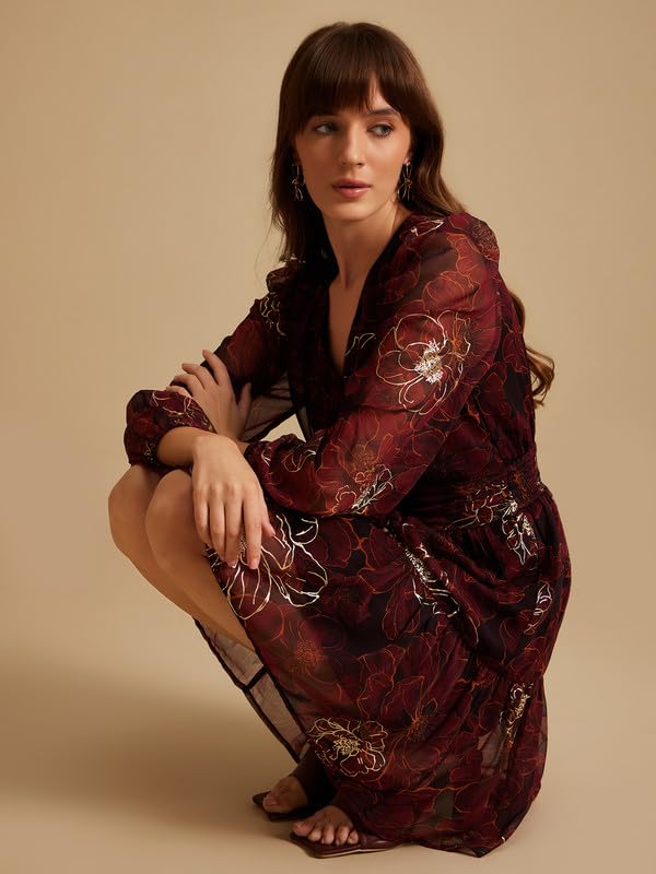 Kazo Felix Mini Dress for Women Maroon