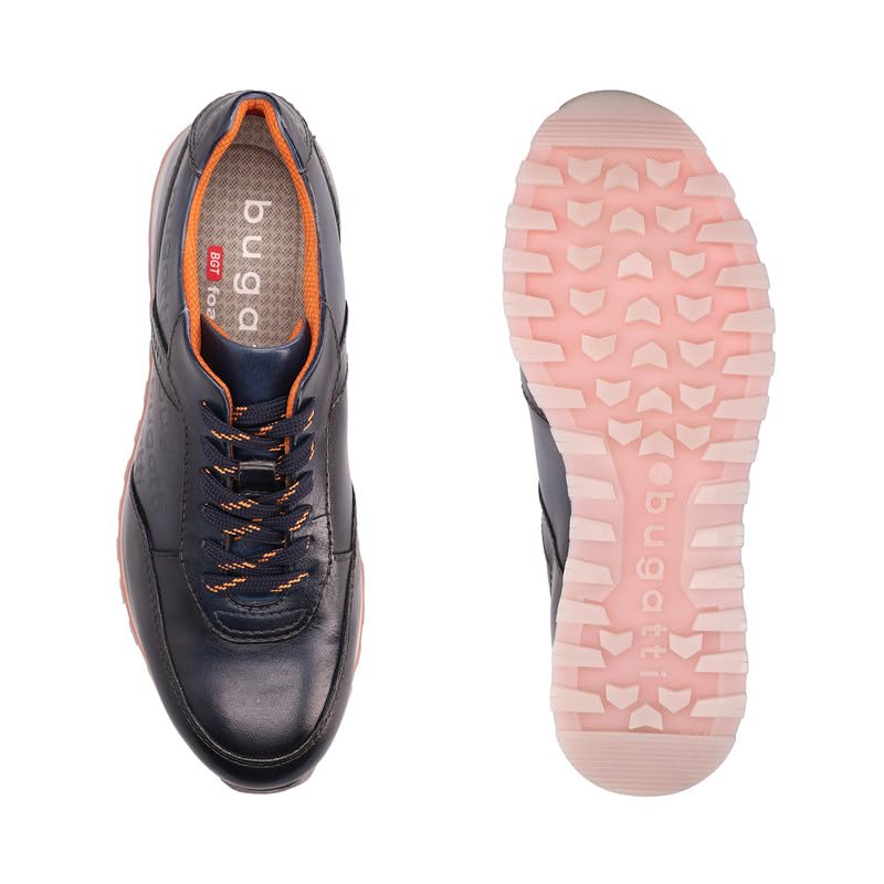 Bugatti Garnet Evo Blue Leather Mens Sneakers - Euro 45