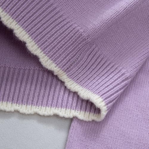 Hopscotch Girls Full Sleeves Lavender 2-Pc Cherry Motif Fur Pants Set For Ages (5-6 Years)