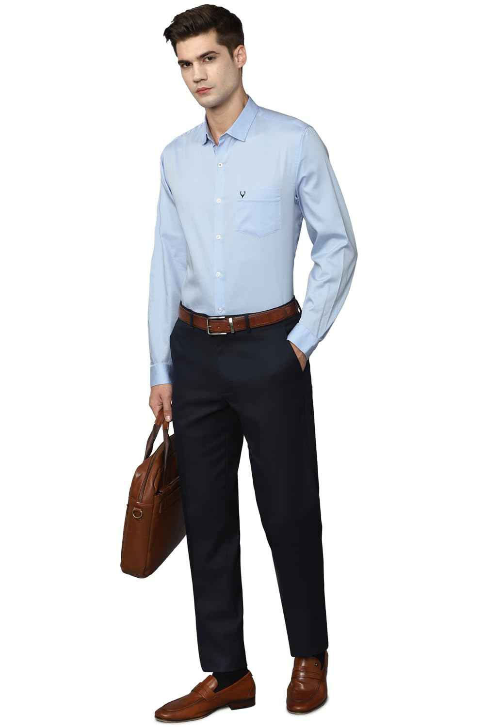 Allen Solly Men's Regular Fit Shirt (ASSFQSPF462075_Light Blue 42)