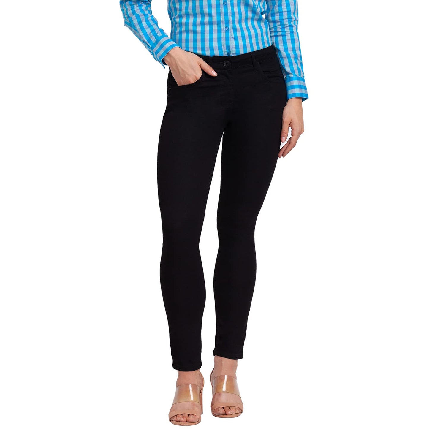 Park Avenue Women Women's Skinny Jeans (PWYA00691-K9_Black_2XS)