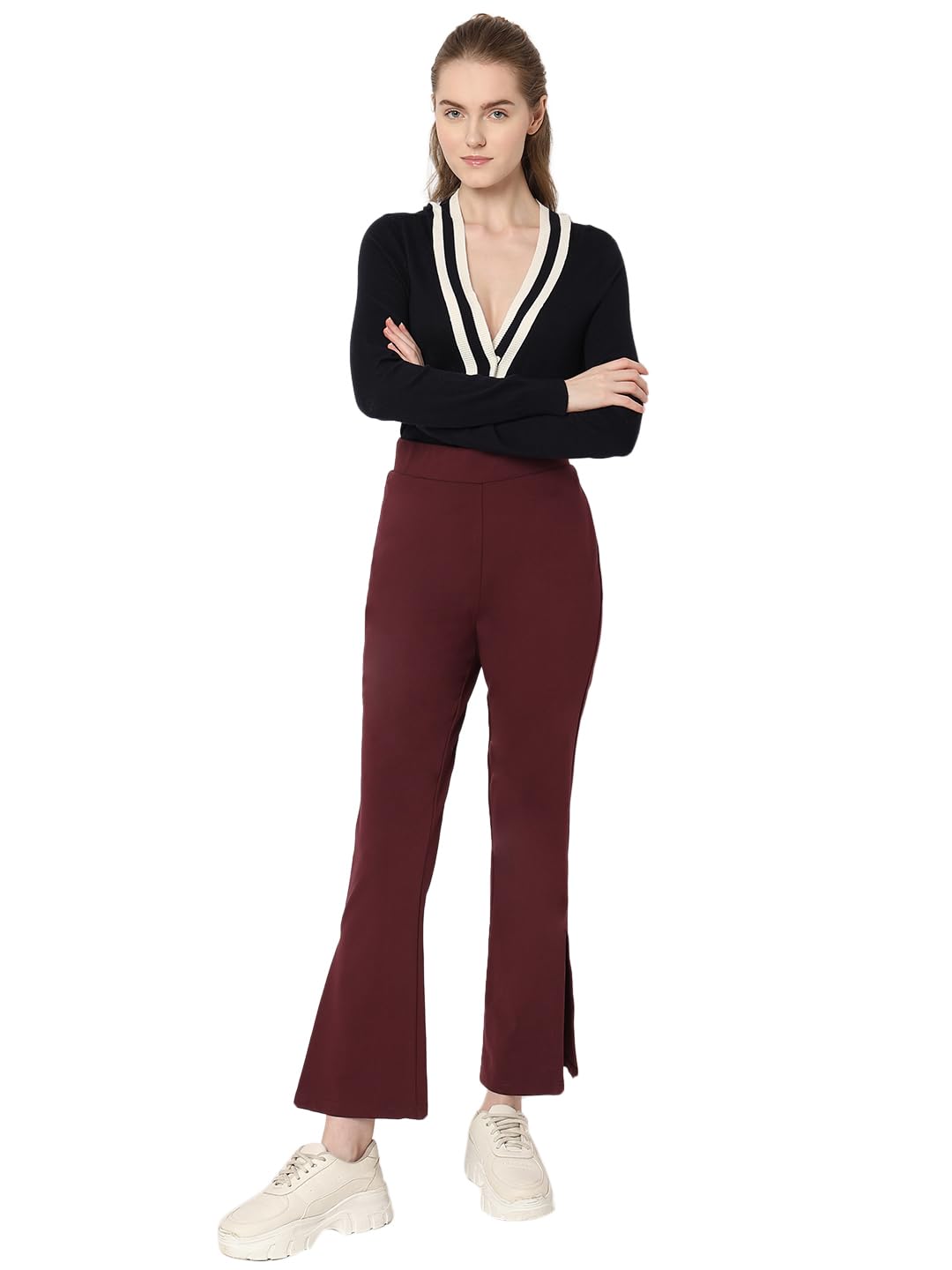 VERO MODA Women's Bootcut Pants (10309811- Winetasting
