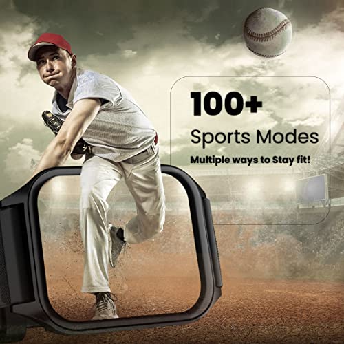 HAMMER Stroke 1.96" Calling Smart Watch with Strong Metallic Body, in Built Games, 100+ Sports Modes, Customized Watchfaces (Black)