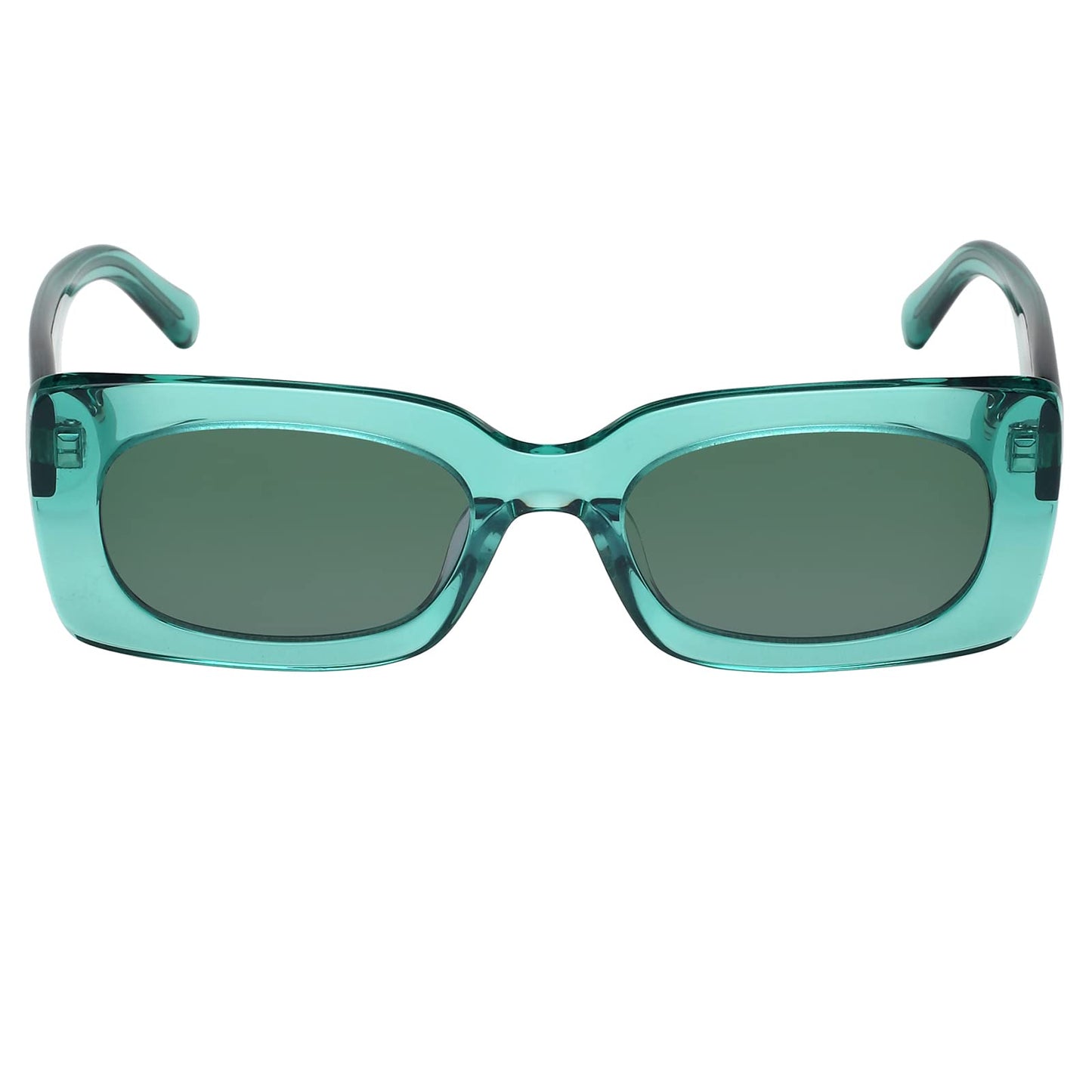 GUESS Solid Rectangular Women Non-Polarized Sunglasses - (Gu8225 95N 53 S |53| Green Color Lens), Small