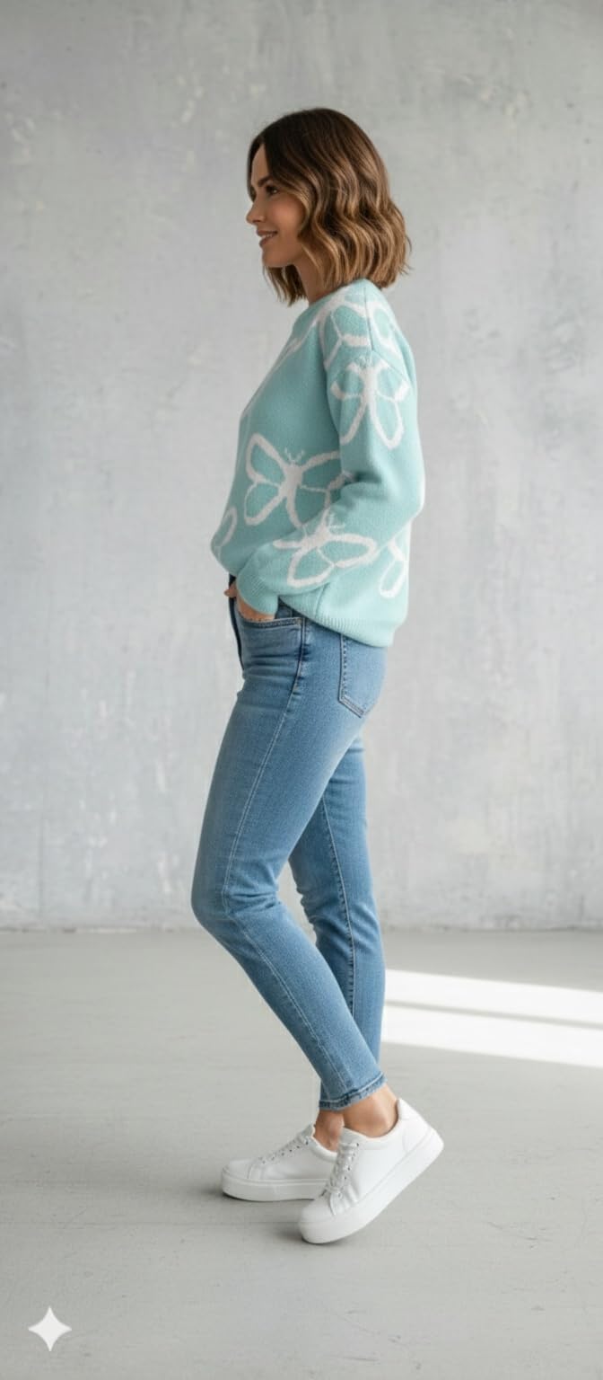 Aarika Women Winter Wear Sky Blue Colour Woolen Butterfly Sweater-(S-L)-(TP-W-WL-MD-07-SKY-BLUE-L)