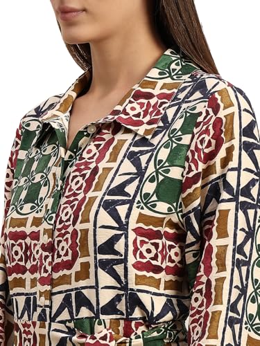 VERO MODA Women's Fit and Flare Multicolor Dress