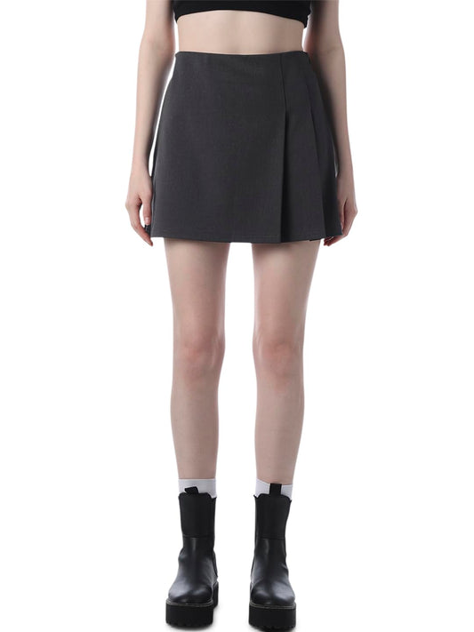 ONLY Women's Solid Flared High-Rise Black Skirt