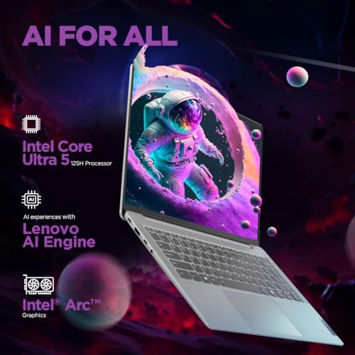 Lenovo IdeaPad Slim 5 Intel Core Ultra 5 125H Built-in AI 14" (35.5cm) WUXGA-IPS 300Nits Thin & Light Laptop (16GB/512GB SSD/Win 11/MSO 21/FHD+IR Cam/3Mon Game Pass/Grey/1.4Kg), 83DA0002IN