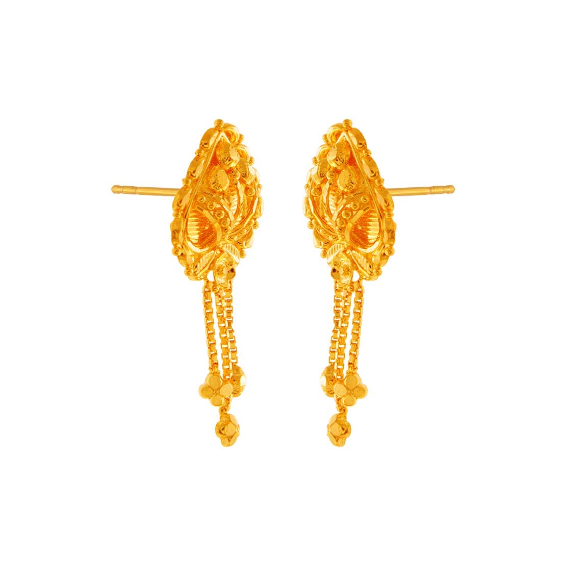 P.C. Chandra Jewellers 22k (916) Yellow Gold Stud Earrings for Women