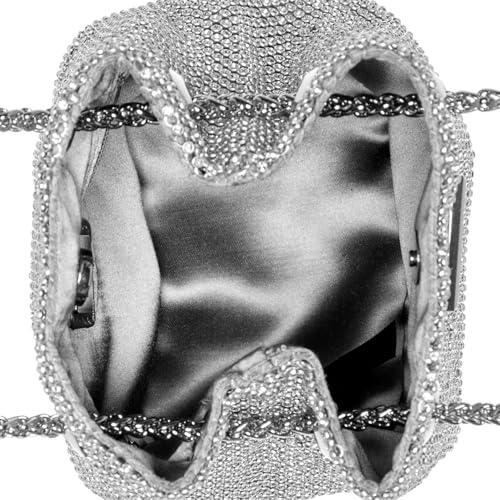 GUESS Silver Embellished Aluminium Lua Mini Pouch