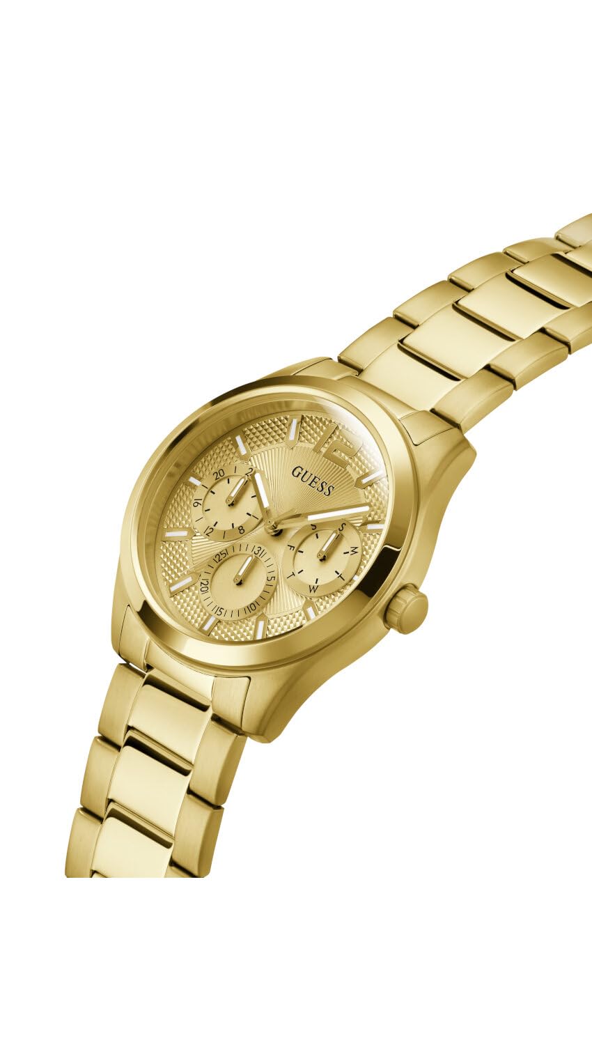 GUESS Mens Stainless Steel Analog Champagne Dial Watch-Gw0707G3, Band Color:Gold