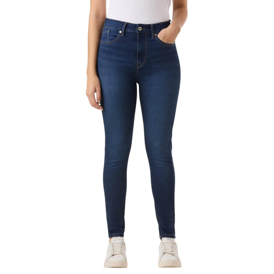 Women Blue Mid Rise Skinny Fit Powerflex Jeans