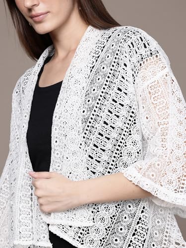 Label RITU KUMAR Ivory Fashion Flair Outer Wear Shrug