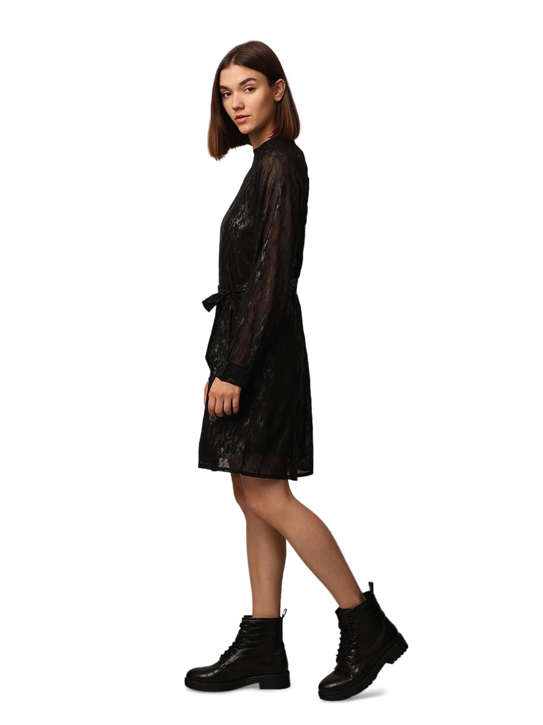 ONLY Women Fit and Flare Black Dress