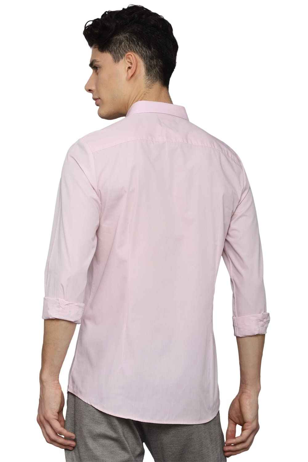 Allen Solly Men's Solid Regular Fit Shirt (ASSFQMOBR94155_Pink 42)