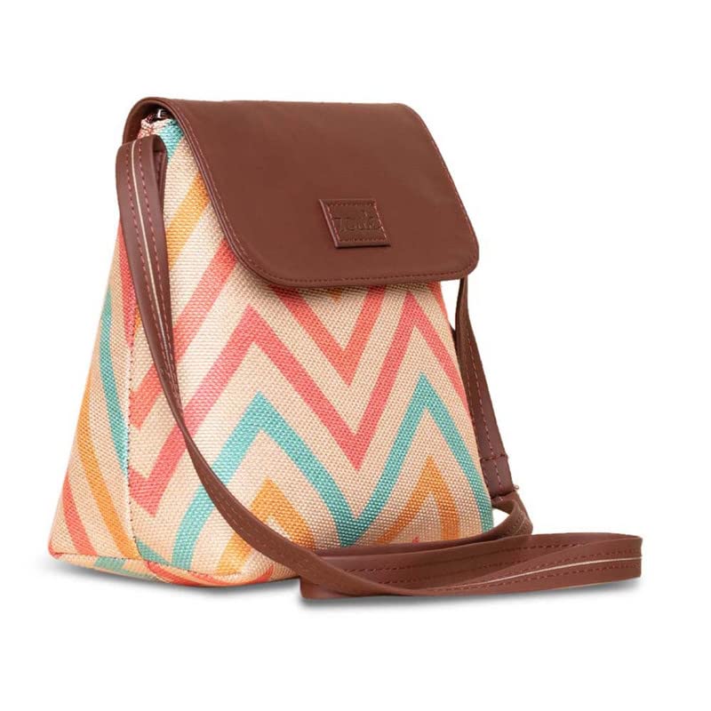 ZOUK Flap Sling Bag | Crossbody Bags for Women | Women's Handbags | Stylish | Vegan Leather Evening Bag | Travel & Office Use | Purse and Wallet | WavBeach Print