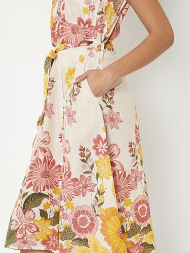 Max Kalki x Max Floral Print Shirt Dress (White_XL)