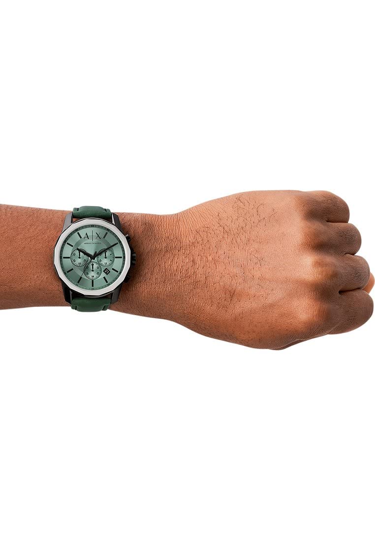 Armani Exchange Men's Chronograph, Black-Tone Stainless Steel Watch, AX1725, Black, strap, Black, strap