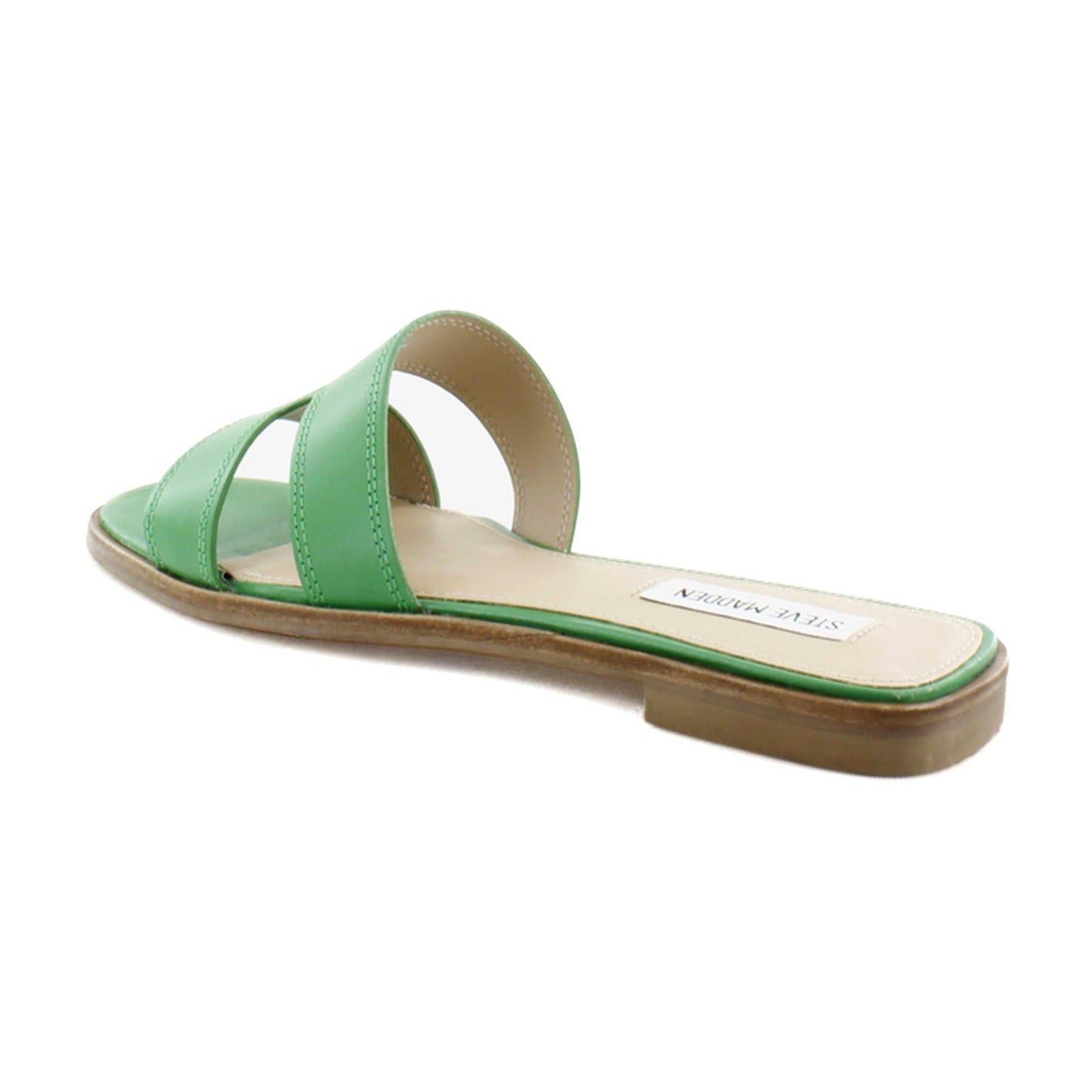Steve Madden Women's Hadyn Slide Sandal, Light Green Leather, 7.5